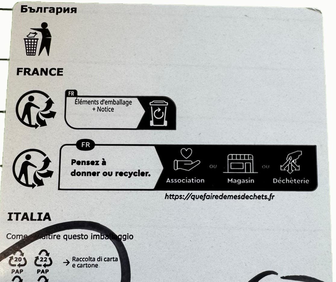 Etiketa s recyklačními pokyny